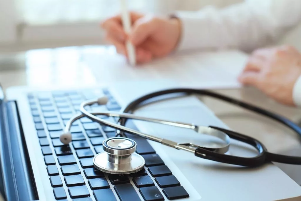 stethoscope on keyboard